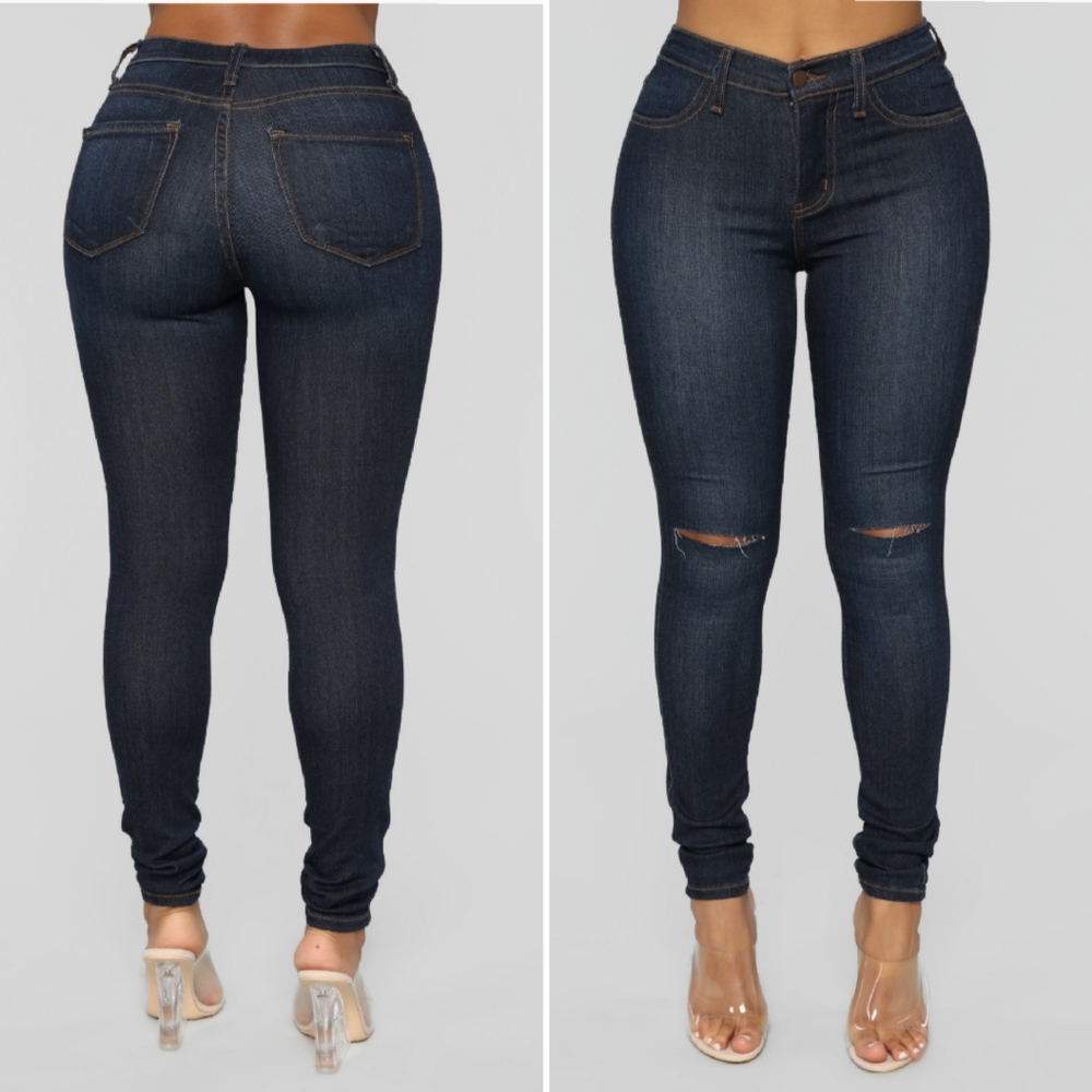 NWT Fashion Nova Dark Wash Canopy Jeans 1x/2x